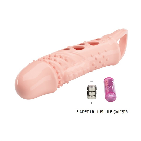  Penis Kılıfları HalkalarıLilituShop2,5 cm Dolgu Uzatmalı Titreşimli Penis Kılıfı Prezervatif Vibratör