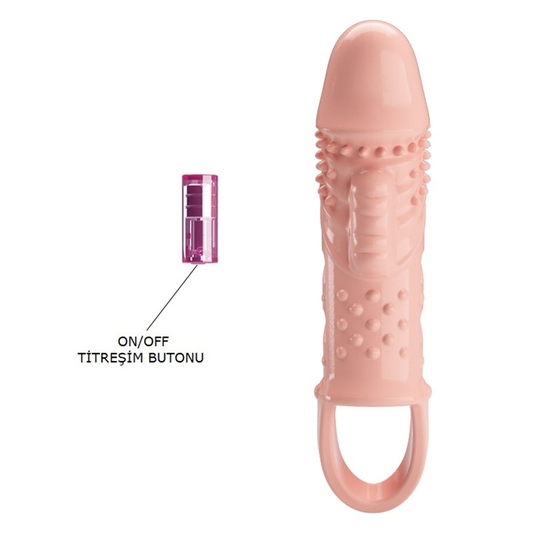  Penis Kılıfları HalkalarıLilituShop2,5 cm Dolgu Uzatmalı Titreşimli Penis Kılıfı Prezervatif Vibratör