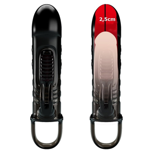  Penis Kılıfları HalkalarıLilituShop2,5 cm Dolgu Uzatmalı Titreşimli Zenci Penis Kılıfı Prezervatif Vibratör