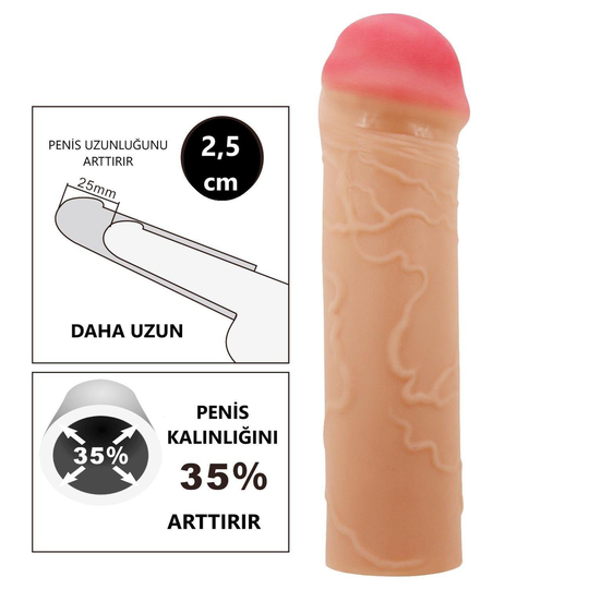  Penis Kılıfları HalkalarıLilitu Shop2,5 cm Dolgulu Premium Ten Rengi Silikon Penis Kılıfı - Nile