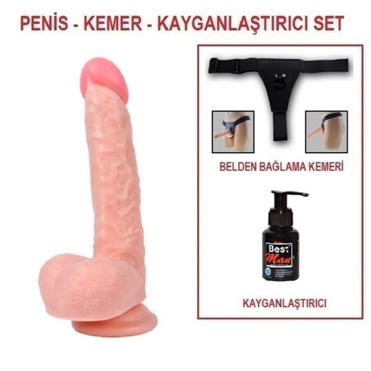 Belden Bağlamalı PenislerLilituShop25,5 cm Belden Bağlamalı Realistik Dildo Penis Set
