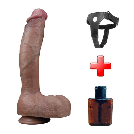 Belden Bağlamalı PenislerLilituShop27 cm Belden Bağlamalı Yeni Nesil Çift Katmanlı Gerçekçi Kalın Dildo Penis