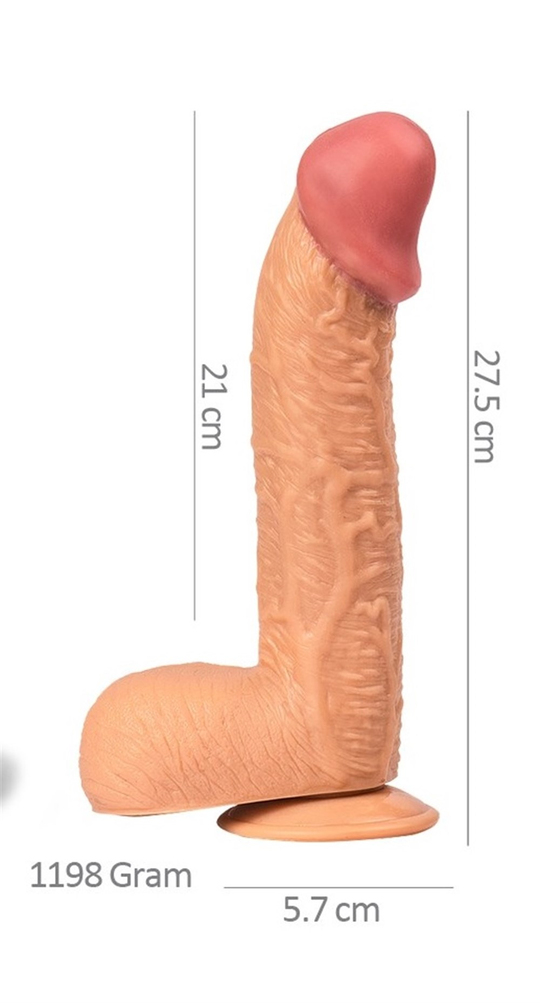  Realistik Titreşimsiz PenisLilituShop27,5 cm Dev Boy Realistik Vantuzlu Dildo Penis