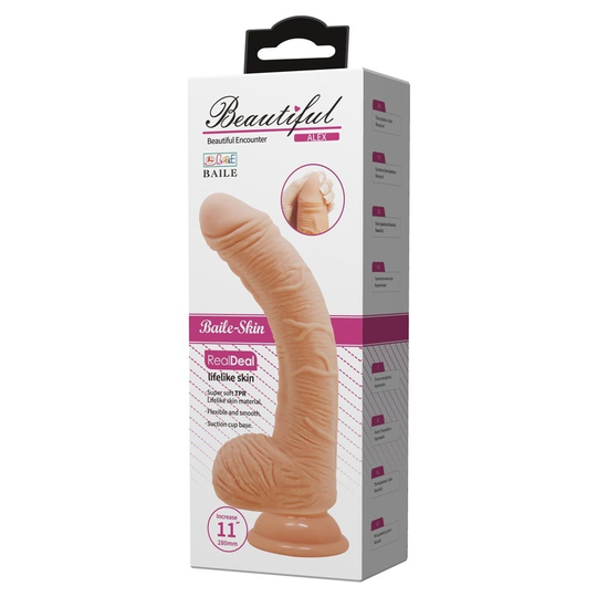  Realistik Titreşimsiz PenisLilituShop28 cm Gerçekçi Kalın Dildo Penis - Alex