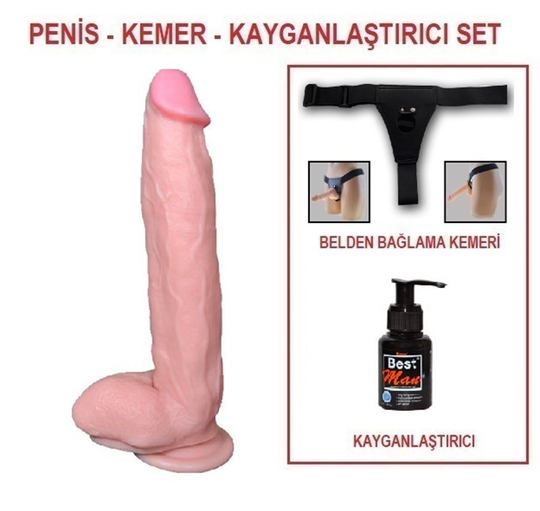 Belden Bağlamalı PenislerLilituShop29,5 cm Belden Bağlamalı Realistik Dildo Penis Set