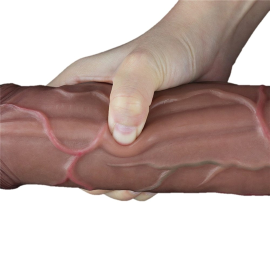 Belden Bağlamalı PenislerLilituShop29,5 cm Belden Bağlamalı Yeni Nesil Çift Katmanlı Gerçekçi Kalın Dildo Penis