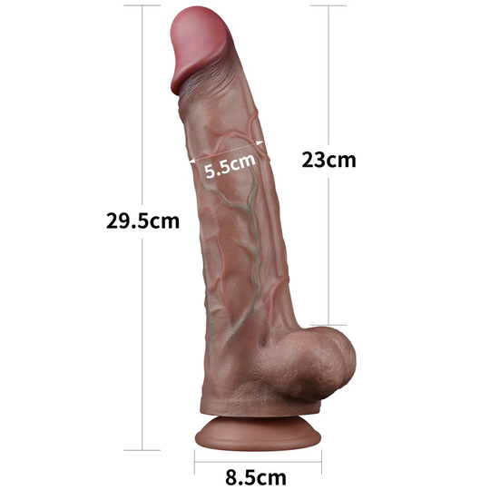  Realistik Zenci - Melez PenislerLilituShop29,5 cm Yeni Nesil Çift Katmanlı Gerçekçi Kalın Dildo Penis