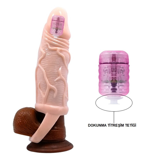  Penis Kılıfları HalkalarıLilituShop3 cm Dolgu Uzatmalı Titreşimli Penis Kılıfı Prezervatif Vibratör