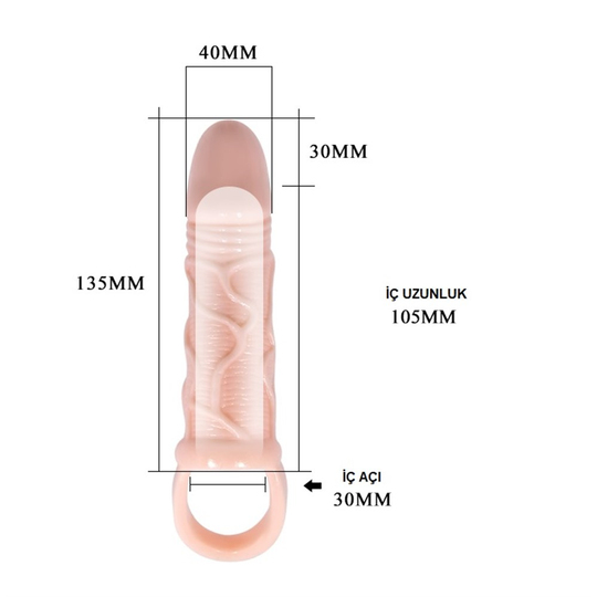 Penis Kılıfları HalkalarıLilituShop3 cm Dolgu Uzatmalı Titreşimli Penis Kılıfı Prezervatif Vibratör