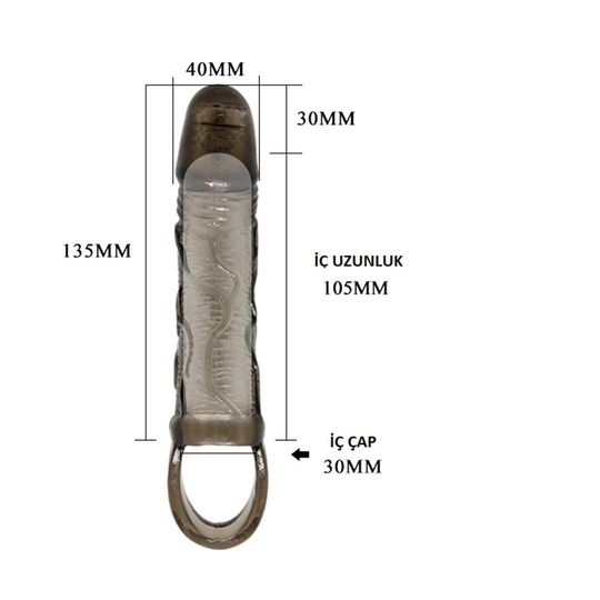 Penis Kılıfları HalkalarıLilituShop3 cm Dolgu Uzatmalı Titreşimli Zenci Penis Kılıfı Prezervatif Vibratör
