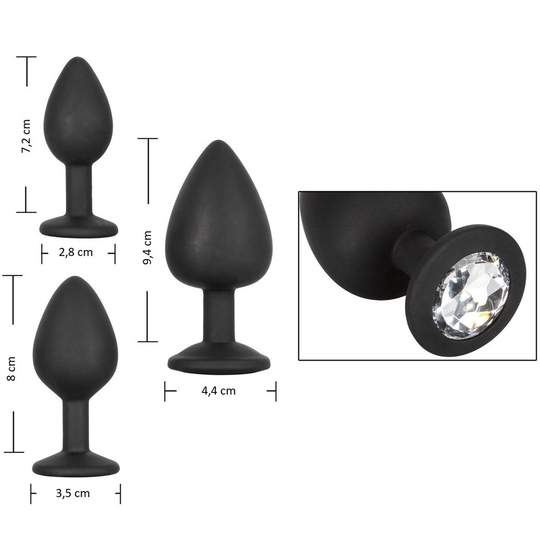 Anal PlugLilituShop3 Parçalı Mücevherli Anal Plug Seti