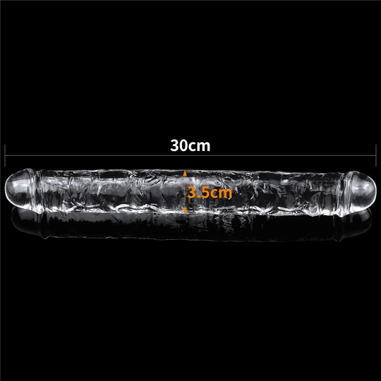 Büyük Boy PenislerLilituShop30 cm Şeffaf Çift Taraflı Realistik Dildo Anal Vajinal Penis