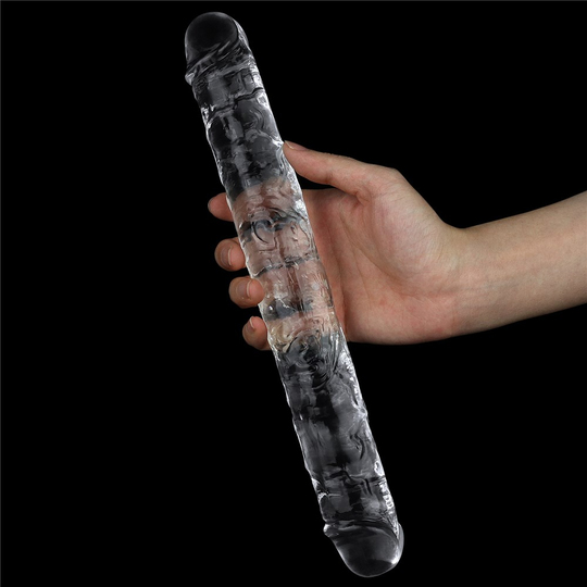 Büyük Boy PenislerLilituShop30 cm Şeffaf Çift Taraflı Realistik Dildo Anal Vajinal Penis