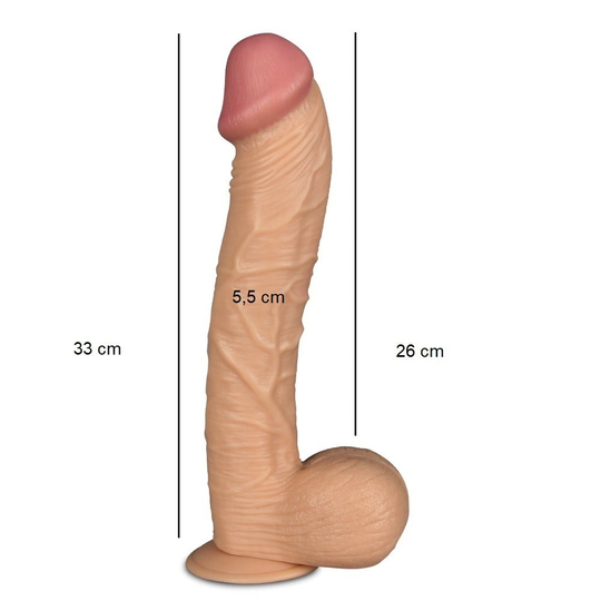  Realistik Titreşimsiz PenisLilituShop33 cm Gerçekçi Ekstra Uzun & Kalın Dildo Penis - King Sized