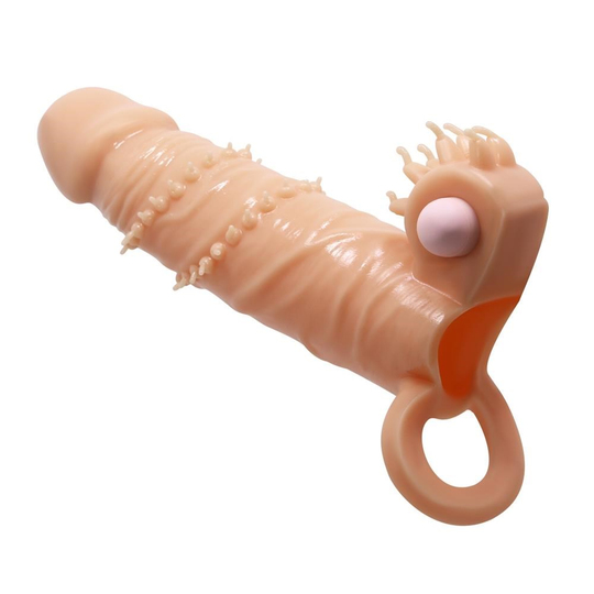 Penis Kılıfları HalkalarıLilituShop4 cm Dolgu Uzatmalı Titreşimli Penis Kılıfı Prezervatif Vibratör - Connor