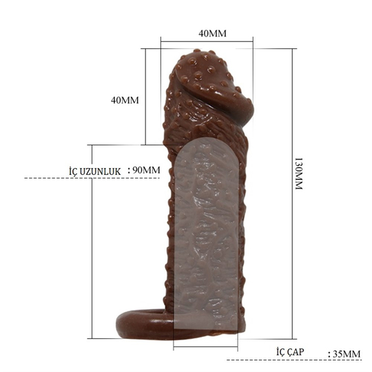  Penis Kılıfları HalkalarıLilituShop4 cm Uzatmalı Damarlı Penis Kılıfı