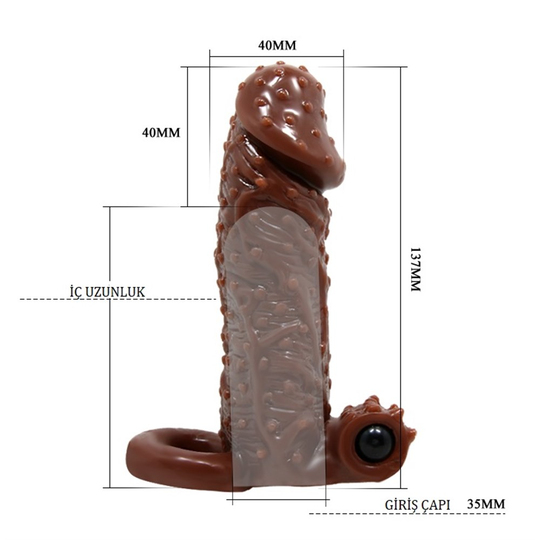  Penis Kılıfları HalkalarıLilituShop4 cm Uzatmalı Titreşimli Tırtıklı Penis Kılıfı