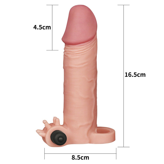 Penis KılıflarıLilituShop4,5 cm Uzatmalı Ten Rengi Realistik Titreşimli Penis Kılıfı XTender