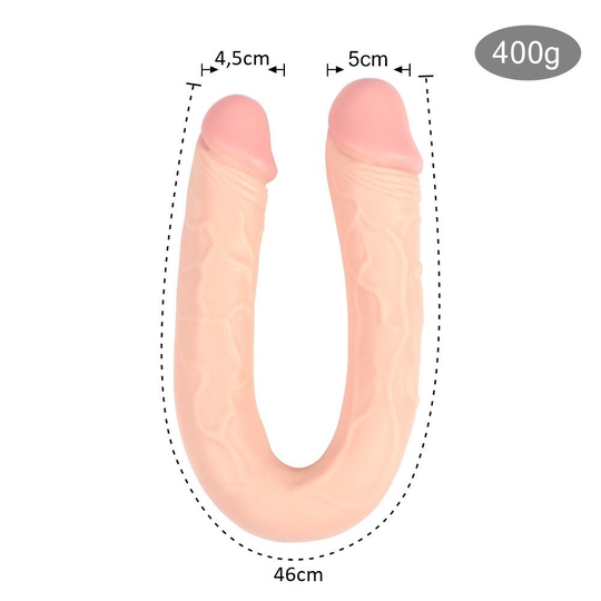 Büyük Boy PenislerLilituShop46 cm Realistik Çatal Dildo Anal Vajinal Penis - Blake