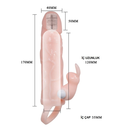  Penis Kılıfları HalkalarıLilituShop5 cm Dolgu Uzatmalı Titreşimli Penis Kılıfı Prezervatif Vibratör