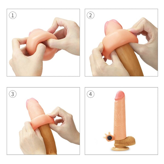 Penis KılıflarıLilituShop5 cm Uzatmalı Realistik Titreşimli Penis Kılıfı XTender
