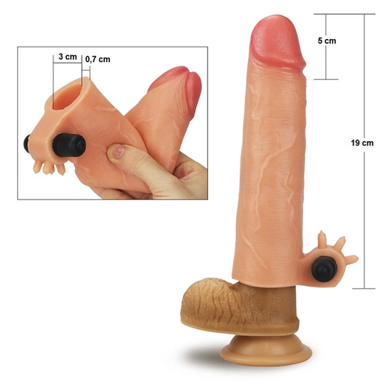 Penis KılıflarıLilituShop5 cm Uzatmalı Realistik Titreşimli Penis Kılıfı XTender