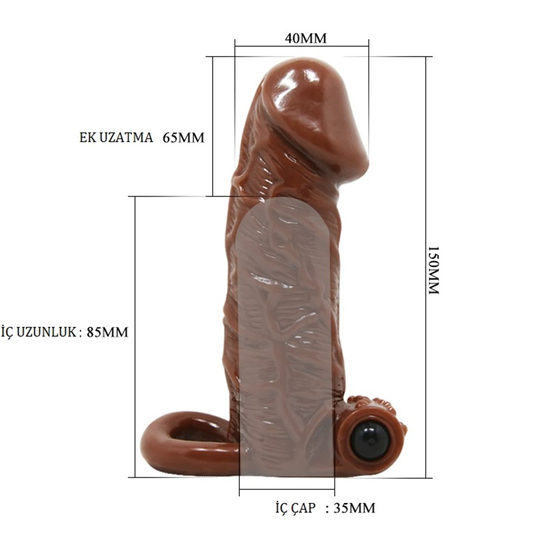  Penis Kılıfları HalkalarıLilituShop6,5 cm Uzatmalı Titreşimli Damarlı Penis Kılıfı