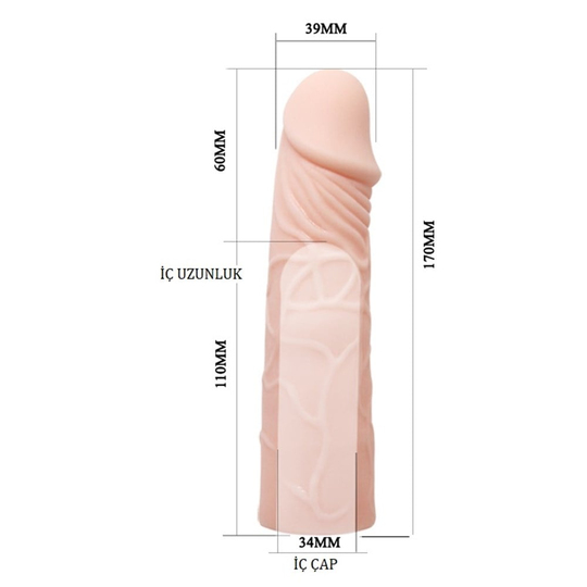  Penis Kılıfları Halkaları lovetoy6cm Dolgulu Ekstra Uzun Penis Kılıfı