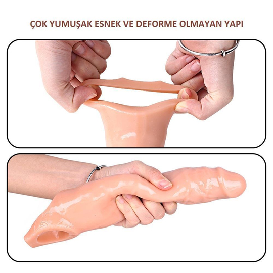 Penis Kılıfları HalkalarıLilituShop7 cm Dolgulu Realistik Ten Rengi Penis Kılıfı