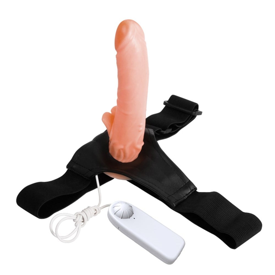 Titreşimli Straponlar PenislerLilituShop8 cm Dolgulu İçi Boş Titreşimli Belden Bağlamalı Vajina Girişli Protez Kumandalı Vibratör