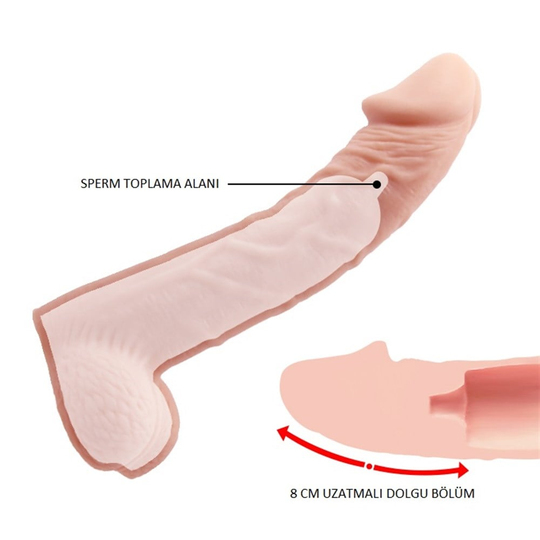  Penis Kılıfları HalkalarıLilituShop8 cm Dolgulu Realistik Penis Kılıf