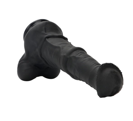 Belden Bağlamalı PenislerLilitu ShopBelden Bağlamalı 24 cm Et Dokulu Gerçekçi Çift Katmanlı Sünnetsiz Silikon Zenci Penis