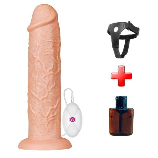 Belden Bağlamalı PenislerLilituShopBelden Bağlamalı 28 cm Gerçekçi 10 Titreşimli Testissiz Dildo Vibratör Penis