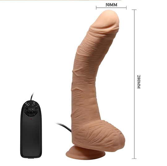 Belden Bağlamalı PenislerLilituShopBelden Bağlamalı 28 cm Titreşimli Gerçekçi Kalın Dildo Penis - Alex