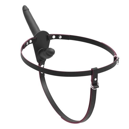 Zenci Melez StraponlarLilituShopBelden Bağlamalı Çift Taraflı İçi Dolu Strapon Zenci Penis