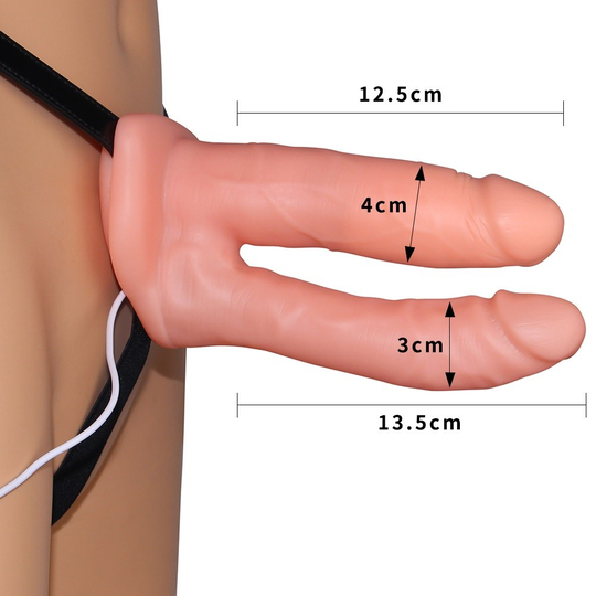 Belden Bağlamalı İçi Boş PenisLilituShopBelden Bağlamalı Titreşimli 12,5 cm İçi Boş İkili Çatal Strapon Penis