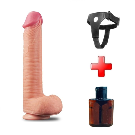 Belden Bağlamalı PenislerLilituShopBelden Bağlamalı Yeni Nesil Çift Katmanlı 30,5 cm Realistik Dev Dildo Penis