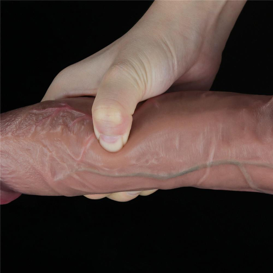 Belden Bağlamalı PenislerLilituShopBelden Bağlamalı Yeni Nesil Çift Katmanlı 26,5 cm Realistik Dev Melez Dildo Penis