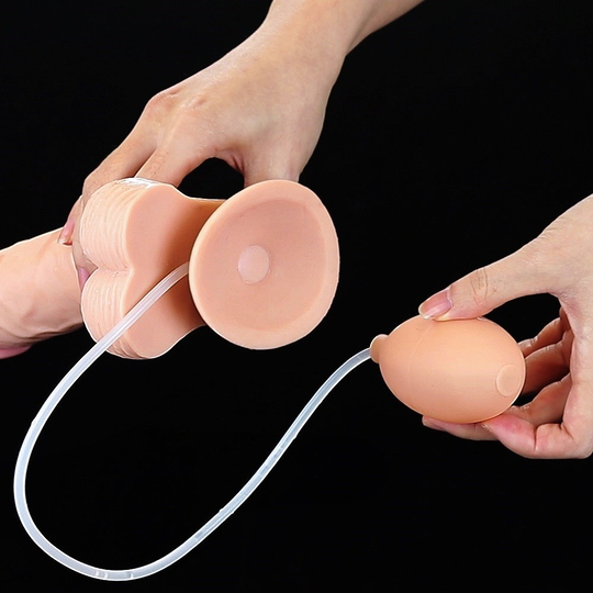 Titeşimsiz Straponlar PenislerLilituShopBelden Bağlamalı Yumuşak Dokulu Su Fışkırtmalı Realistik Penis 19 cm