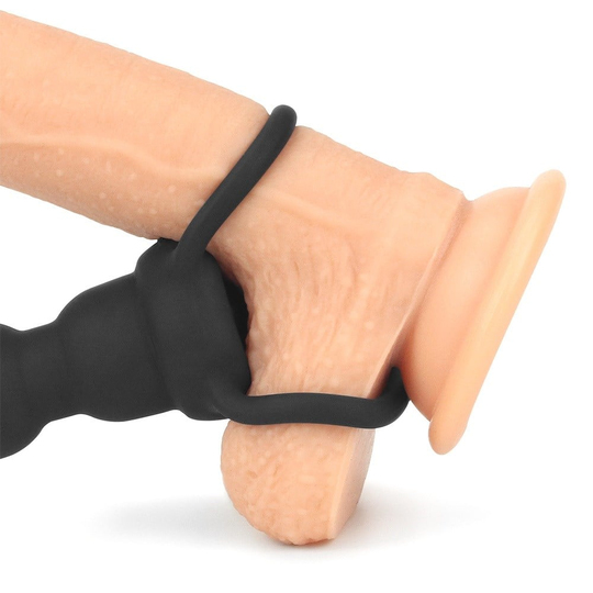 Anal PlugLilituShopÇift Kavrama Halkalı Titreşimli 14 cm Anal Plug Vibratör Mastürbatör