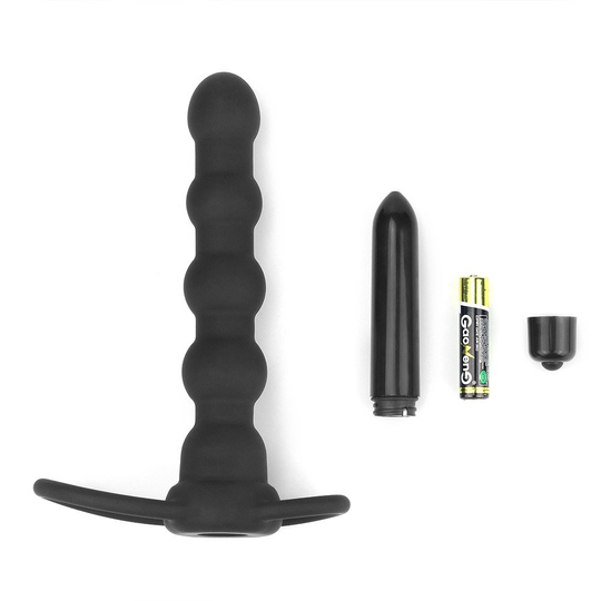 Anal PlugLilituShopÇift Kavrama Halkalı Titreşimli 14 cm Anal Plug Vibratör Mastürbatör