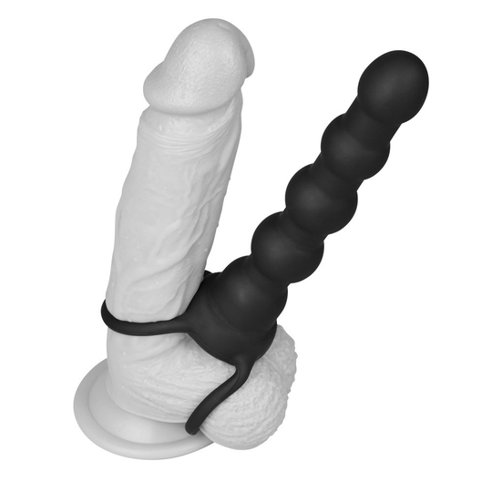 Anal PlugLilituShopÇift Kavrama Halkalı Titreşimli 14 cm Anal Plug Vibratör Mastürbatör