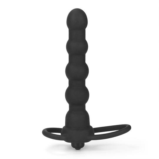 Anal PlugLilituShopÇift Kavrama Halkalı Titreşimli 14 cm Anal Plug Vibratör Mastürbatör