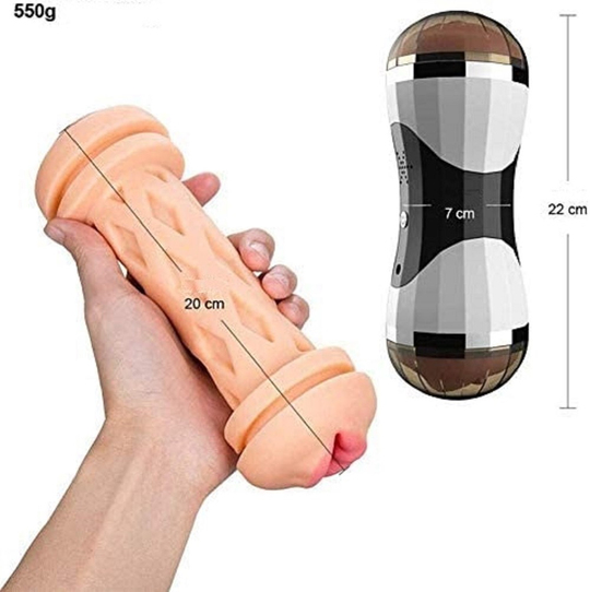  MastürbatörLilituShopÇift Taraflı Fener Tipi Realistik Suni Vajinal ve Oral Mastürbatör