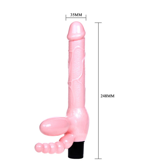 Titreşimli Straponlar PenislerLilituShopÇift Taraflı Strapon Belden Bağlamalı G-Spot Vibratör Anal Plug