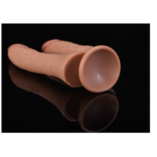  Realistik Titreşimsiz PenisLilituShopÇift Taraflı Ten Hassasiyetinde Vantuzlu Realistik Çatal Penis