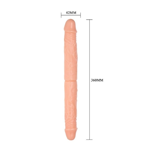  Realistik Titreşimsiz PenisLilituShopDouble Dong Çift Taraflı İki Yönlü Esnek Dildo Kıkırdaklı Penis 36 cm
