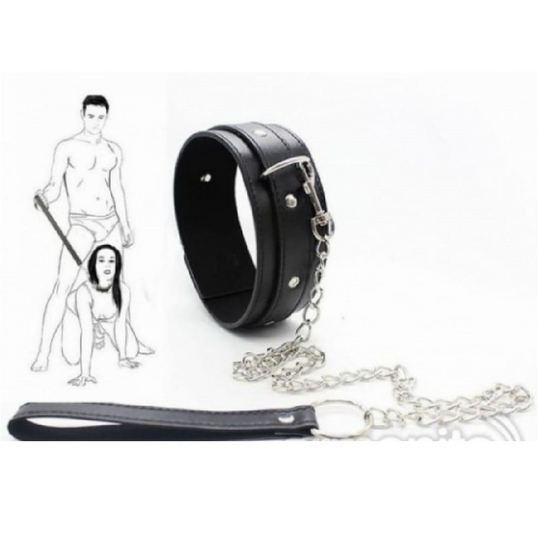 El Ayak Bağlama SetleriLilituShopFetiş Deri Fantezi Zincirli Boyun Tasması