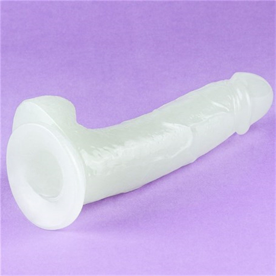 Realistik PenislerLilituShopGece Parlayan Fosforlu 19 cm Realistik Vantuzlu Şeffaf Dildo Penis