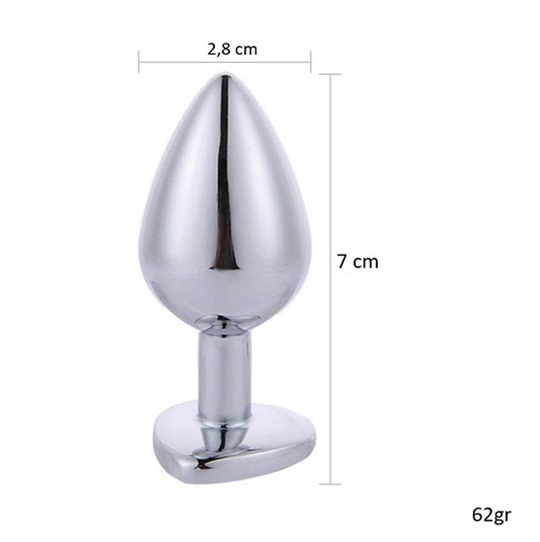 Anal TıkaçLilituShopKalpli Mücevher Taşlı Paslanmaz Çelik Anal Tıkaç (Plug)